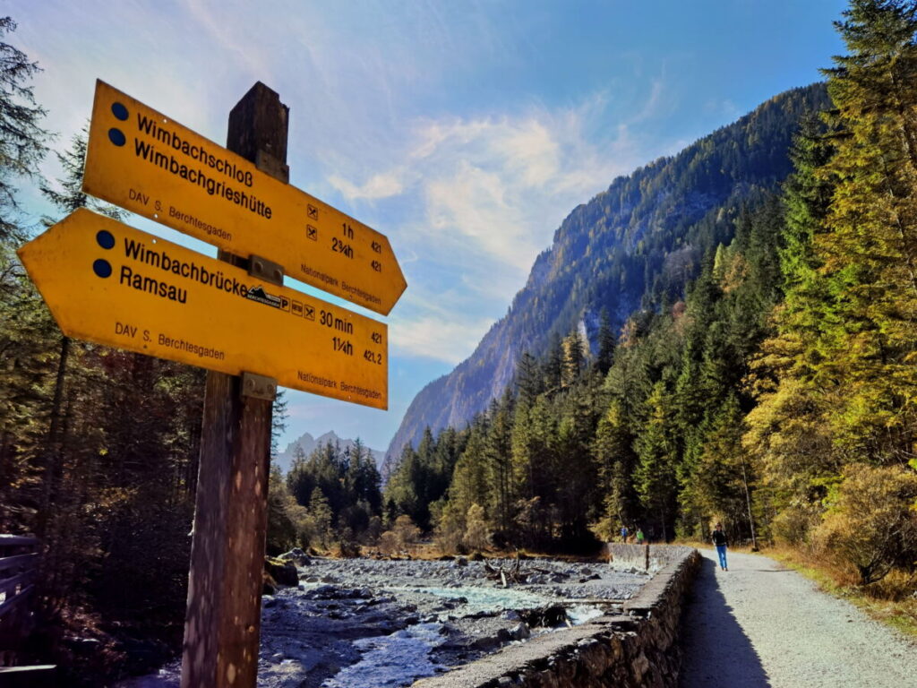 Nach der Wimbachklamm Wanderung weiter durch das Wimbachtal wandern